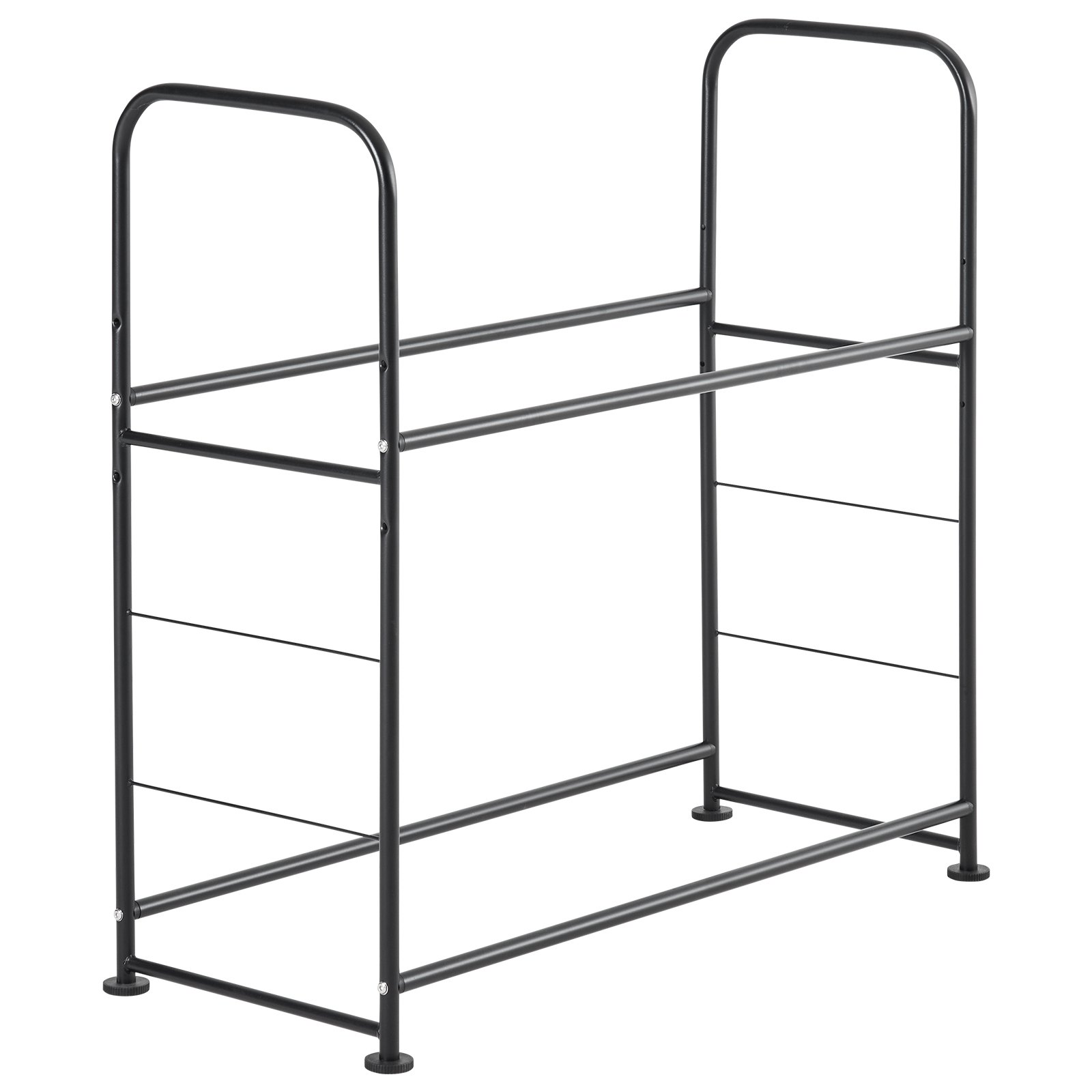 VEVOR Tire Storage Rack, 2-Shelf Tire Stand Holds up to 8 Standard Tires, Q195 Heavy-Duty Steel Tire Holder Carrier with Adjustable Height & Protective Cover for Garage Workshop, 397LBS Loading