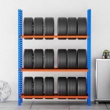 VEVOR Tire Storage Rack 3-Shelf Tire Holder Stand Holds up to 18 Standard Tires