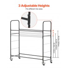 Rolling Tire Storage Rack 2-Shelf Tire Holder Hold up to 12 Standard Tires