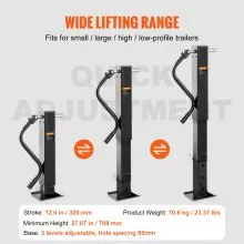 VEVOR Trailer Jack, Trailer Tongue Jack Welding-on 12000 lb Weight Capacity, Trailer Jack Stand with Handle for lifting RV Trailer, Horse Trailer, Utility Trailer, Yacht Trailer