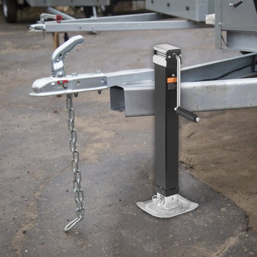 Bastion Distribution Weld-On Side-Wind Jack - 8000 Lb Load, Adjustable Drop Leg