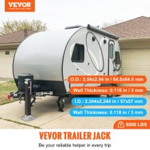VEVOR Trailer Jack, Trailer Tongue Jack Svetsning på 8000 lb Viktkapacitet, Trailer Jack Stativ med handtag för att lyfta RV Trailer, Häst Trailer, Utility Trailer, Yacht Trailer