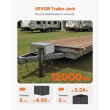 VEVOR Trailer Jack Weld-on Pipe Mount Swivel Trailer Jack 12000 lbs 12.6" Travel