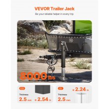 VEVOR Trailer Jack Weld-on Pipe Mount Swivel Trailer Jack 8000 lbs 15" Travel