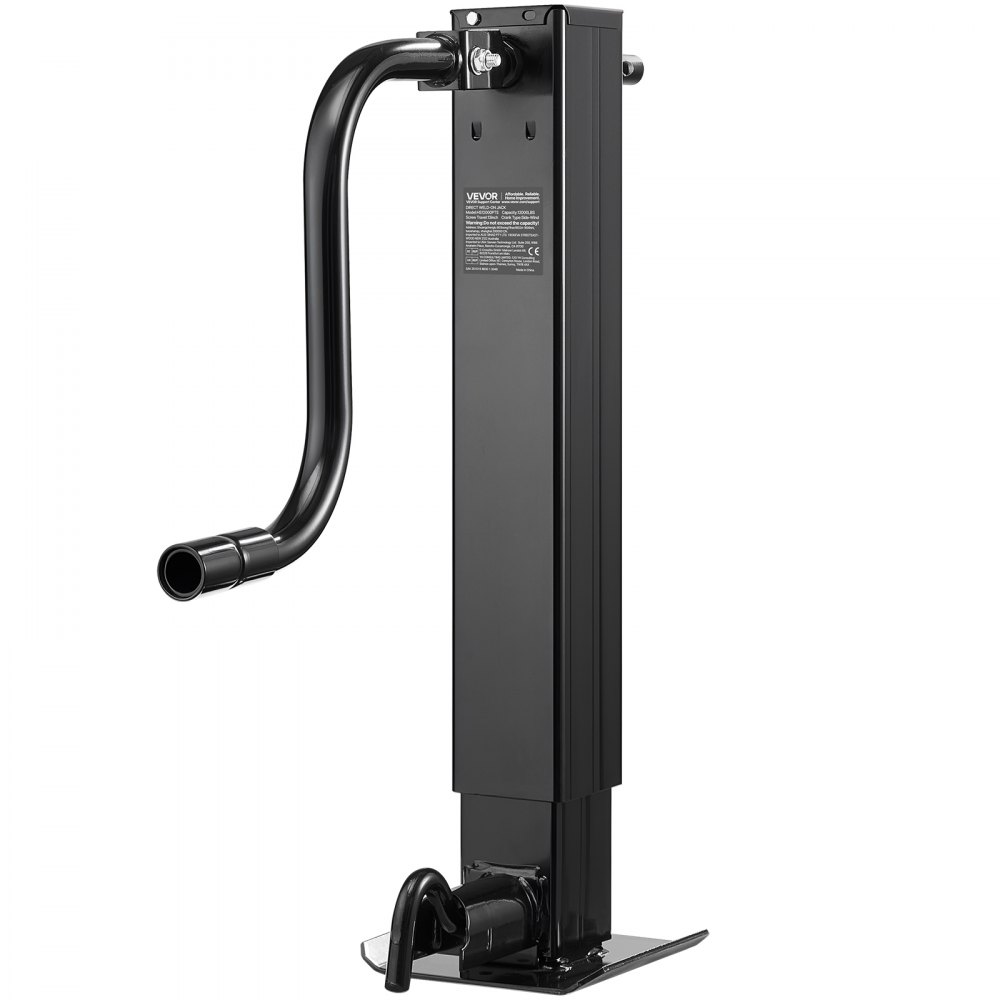 VEVOR Heavy-Duty Trailer Jack, 12,000 lbs Load Capacity, Sidewind Square Direct Weld-on Trailer Jack with Handle Crank, Adjustable Drop Leg, 26-Inch Travel for Lifting RV, Utility, Yacht Trailers