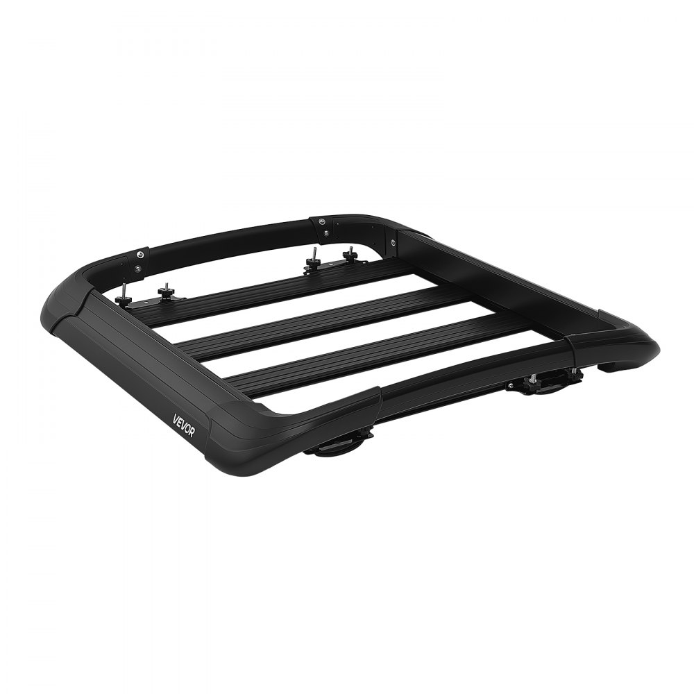 VEVOR Roof Rack Cargo Basket, 38 x 38 x 5.59 in, Universal Heavy Duty Roof Top Carrier Basket, 150 lbs Capacity, All-Weather Car Top Luggage Holder, Fits Crossbars up to 3.54 x 1.97 in, for SUV Truck
