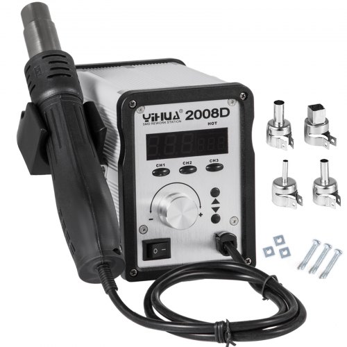 YIHUA 2008D Rework Station Hot Air Gun 650W Digital Desoldering Brushless Fan