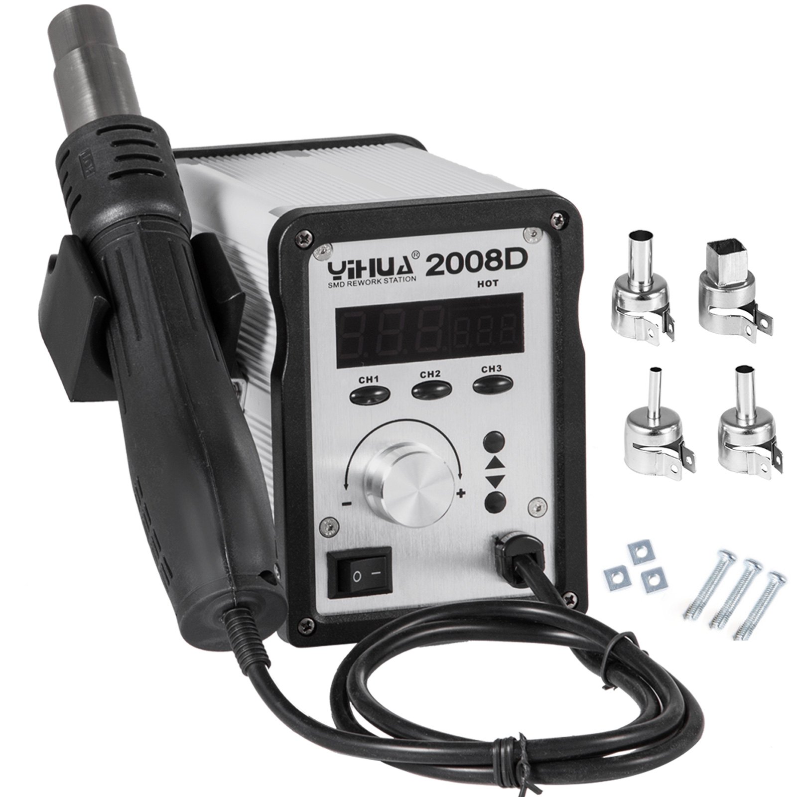 YIHUA 2008D Rework Station Hot Air Gun 650W Digital Desoldering Brushless Fan