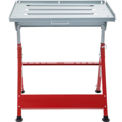 VEVOR Welding Table 760 x 510 mm Steel Welding Table Three 1.1 in. / 28mm Slots Welding Bench Table Adjustable Angle & Height Portable Table, Casters, Retractable Guide Rails, Eccentric Leveling Foot