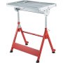 VEVOR Welding Table 31'' x 23'' Steel Welding Table Nine 1.1 in. / 28mm Slots Welding Bench Table Adjustable Angle & Height Portable Table, Casters, Retractable Guide Rails, Eccentric Leveling Foot