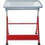 VEVOR Welding Table 31'' x 23'' Steel Welding Table Nine 1.1 in. / 28mm Slots Welding Bench Table Adjustable Angle & Height Portable Table, Casters, Retractable Guide Rails, Eccentric Leveling Foot