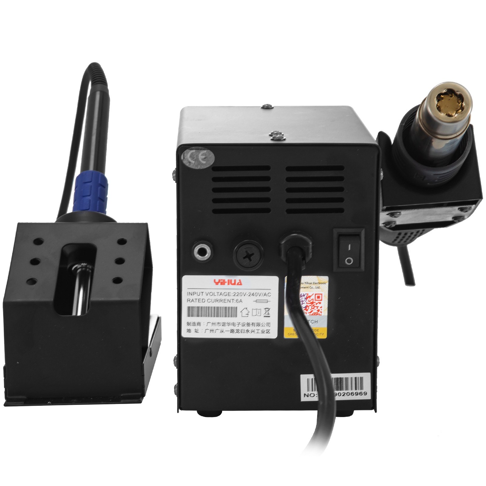 YIHUA 8786D-I Hot Air Gun Desoldering Iron Rework Station 2 in 1 700W Soldering