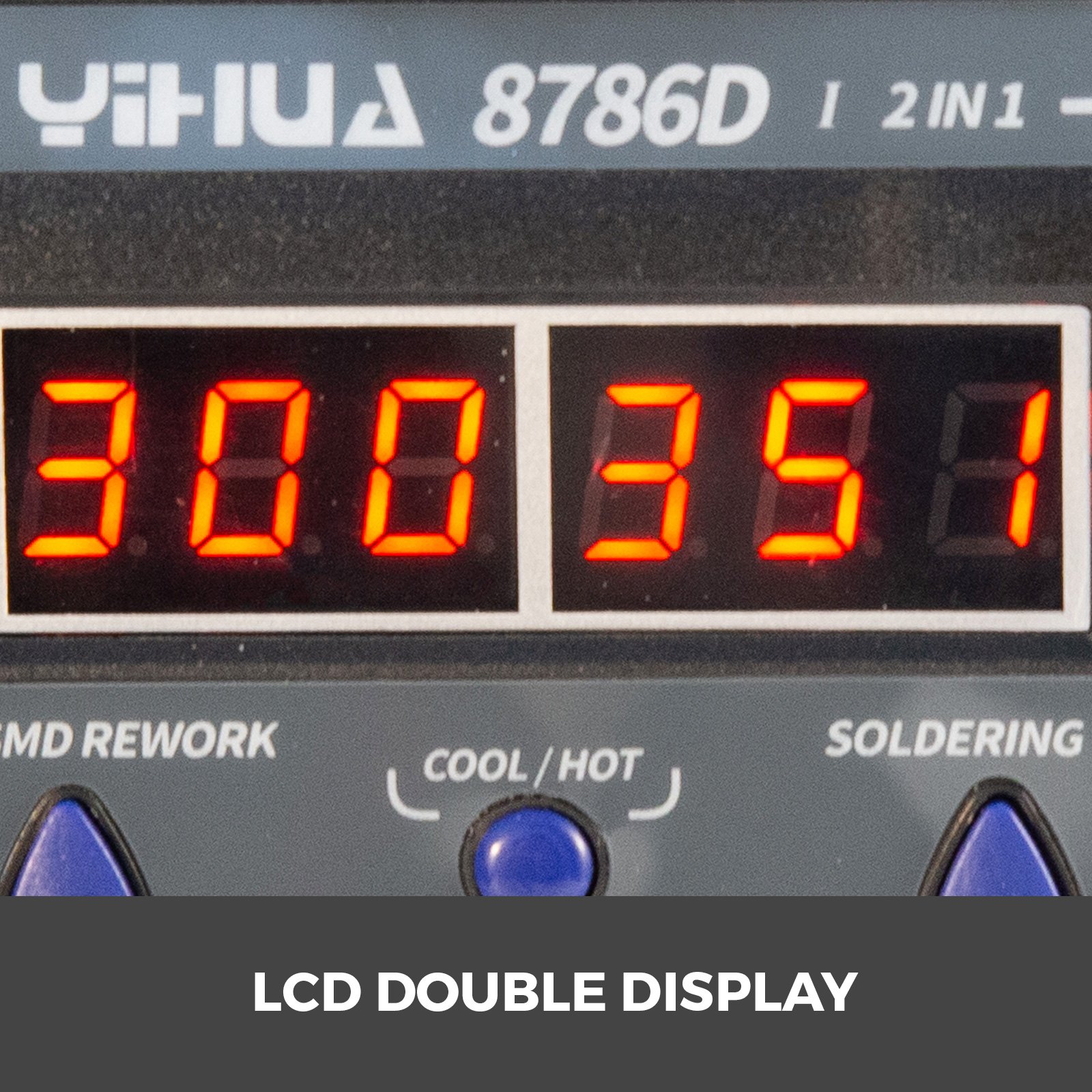 YIHUA 8786D-I Hot Air Gun Desoldering Iron Rework Station 2 in 1 700W Soldering