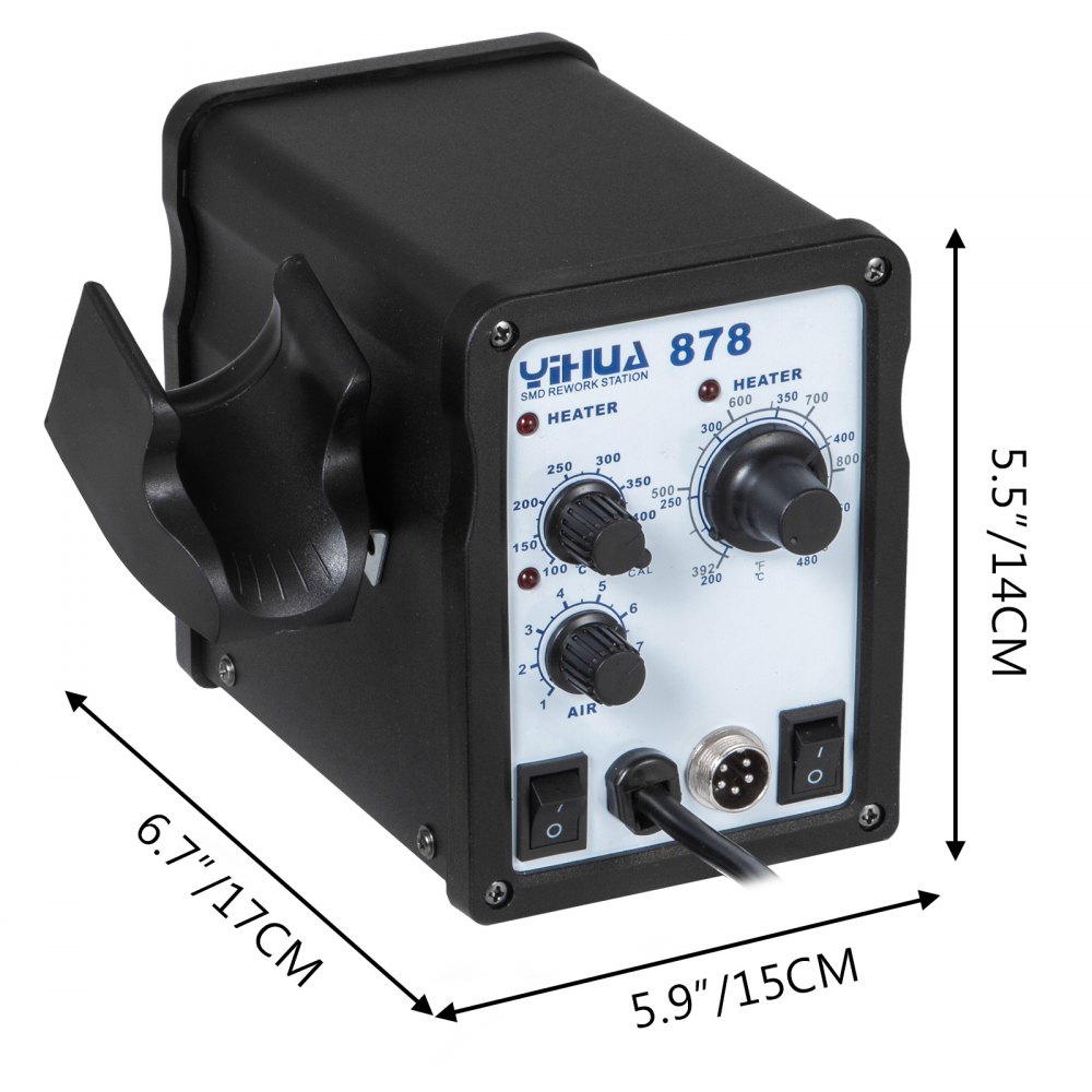 YIHUA 878 Rework Station 2-in-1 SMD Soldering Iron Hot Air Gun Desoldering 700W