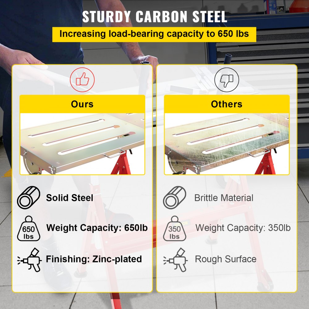 VEVOR Welding Table Steel Welding Table 228 x 51 cm Adjustable Height, Tiltable