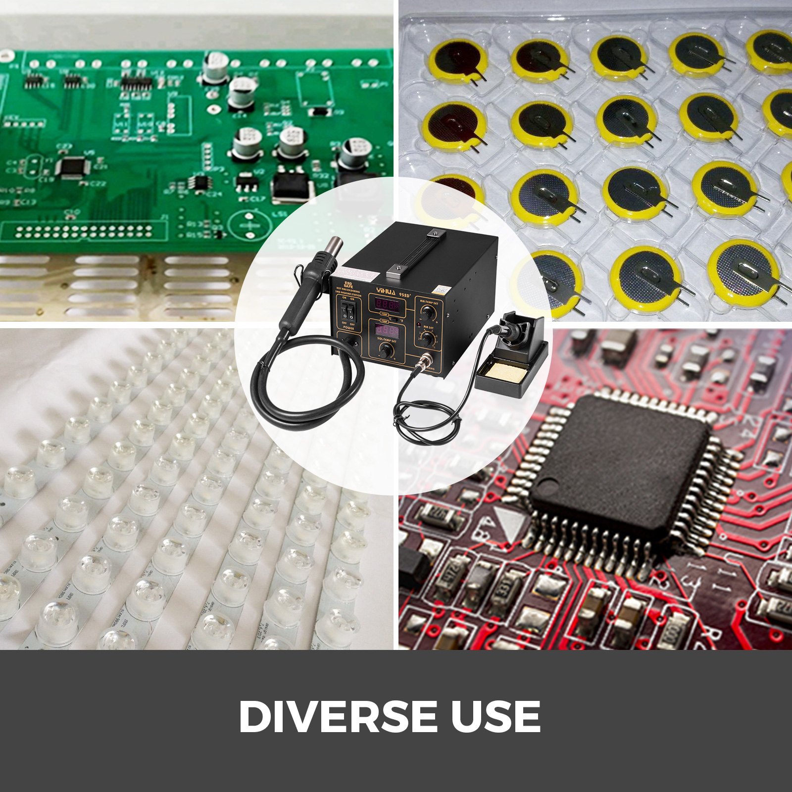 952D+ Hot Air Gun Desoldering Soldering Iron Station 2-in-1 Rework Station 700W