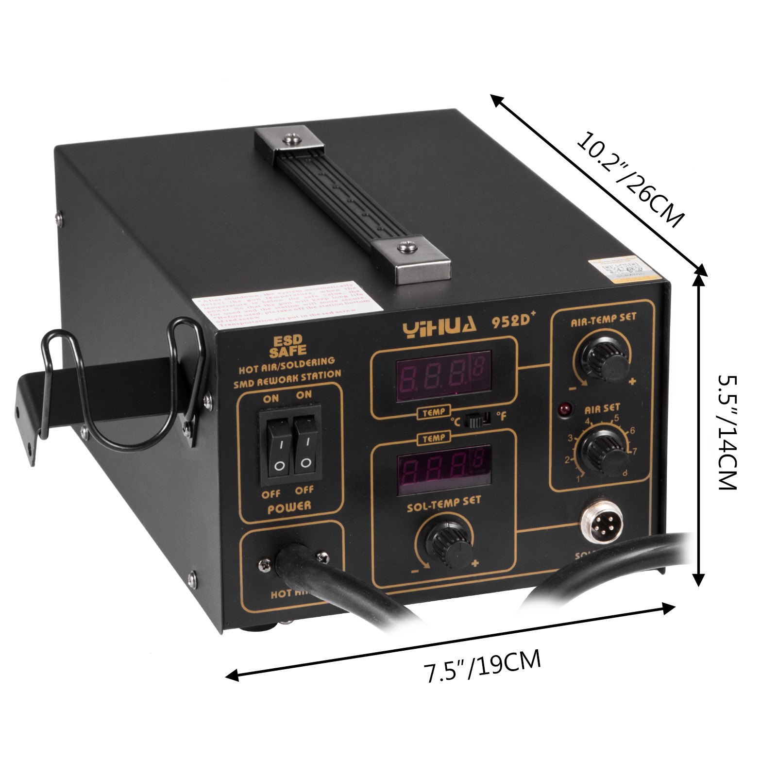 952D+ Hot Air Gun Desoldering Soldering Iron Station 2-in-1 Rework Station 700W