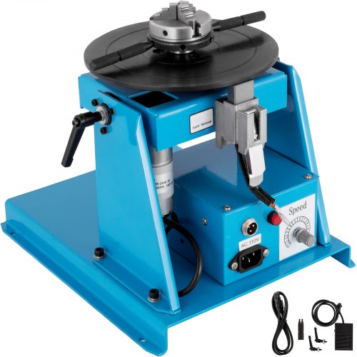VEVOR 10 KG Rotary Welding Positioner Turntable Table, Mini 2.5 Inch 3 Jaw Lathe Chuck with Pedal, Manual 0-90oWelding Positioner Chuck 2.5" 3 Jaw Lathe Chuck 180mm Portable Welder Positioner