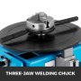VEVOR 10 KG Rotary Welding Positioner Turntable Table, Mini 2.5 Inch 3 Jaw Lathe Chuck with Pedal, Manual 0-90ºWelding Positioner Chuck 2.5" 3 Jaw Lathe Chuck 180mm Portable Welder Positioner