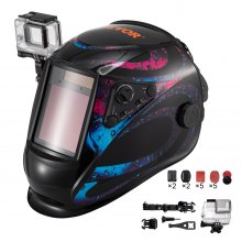 VEVOR True Color Solar Powered Auto Darkening Welding Helmet, 4 Arc Sensor Wide Shade 5-8/9-13 for TIG MIG ARC Welding Hood Mask