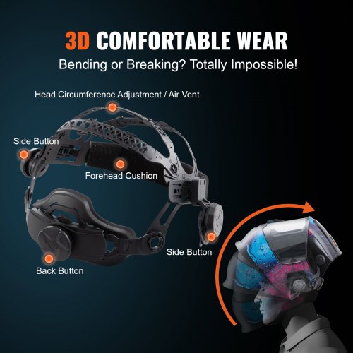 VEVOR Large View Auto Darkening Welding Helmet Arc Tig Mig Grinding Welder Mask
