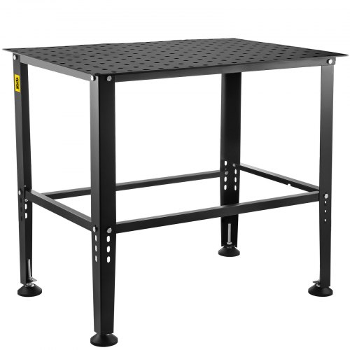 VEVOR Welding Table, 36" x 24" Adjustable Workbench, 0.12" Thick Industrial Workbench, 600lb Load Capacity Metal Workbench, Heavy Duty Carbon Steel Welding Table, Gray Steel Work Table w/ Accessories
