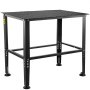 VEVOR welding table with adjustable legs and perforated steel work surface.
