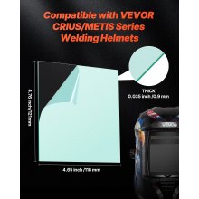 VEVOR Welding Helmet Outer Cover Lens 20PCS 4.76" x 4.65" Outer Replacement Lens