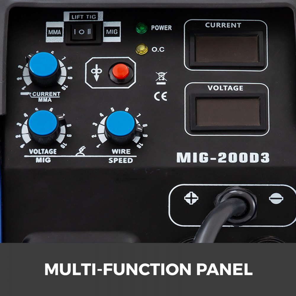 MIG Welder Welding Machine MIG-200 MIG/TIG/MMA Stick 3-in-1 Inverter Welder 220V