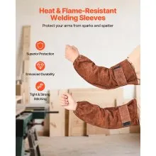 VEVOR Leather Welding Sleeves Heavy Duty Cowhide Flame Resistant Work Sleeves
