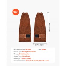 VEVOR Leather Welding Sleeves Heavy Duty Cowhide Flame Resistant Work Sleeves