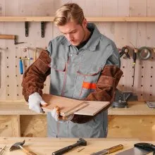 VEVOR Leather Welding Sleeves Heavy Duty Cowhide Flame Resistant Work Sleeves