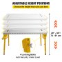 VEVOR Welding Table, 46" x 18" Table Top, Steel Portable Workbench with 1000lb Weight Capacity, 4 Adjustable Height Work Table w/Folding Legs, Carrying Handle and 2 Casters