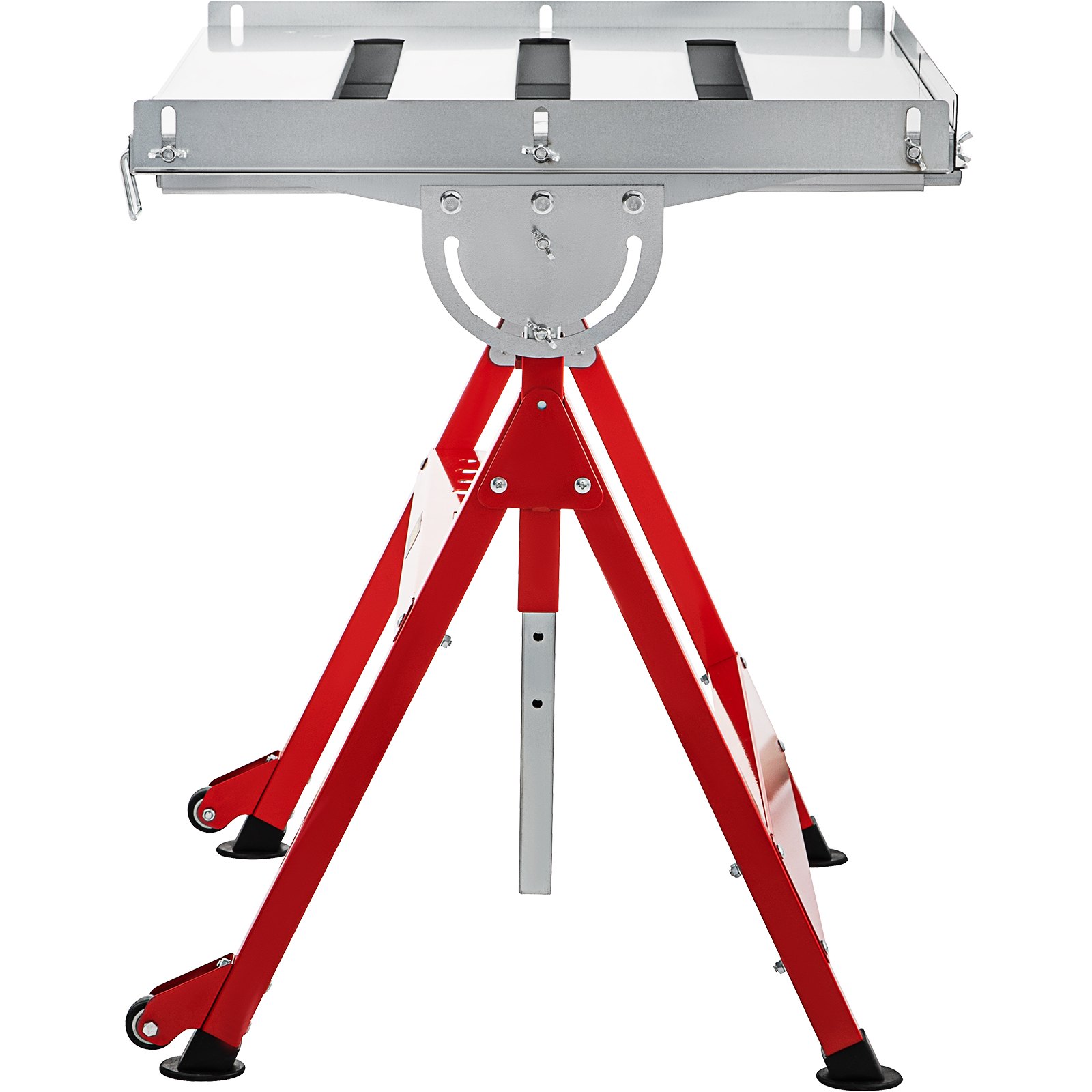 VEVOR Welding Table, 30" x 20", Steel Industrial Workbench w/ 400lbs Load Capacity, Adjustable Angle & Height, Casters, Retractable Guide Rails, Three 1.6" Slots Folding Work Bench