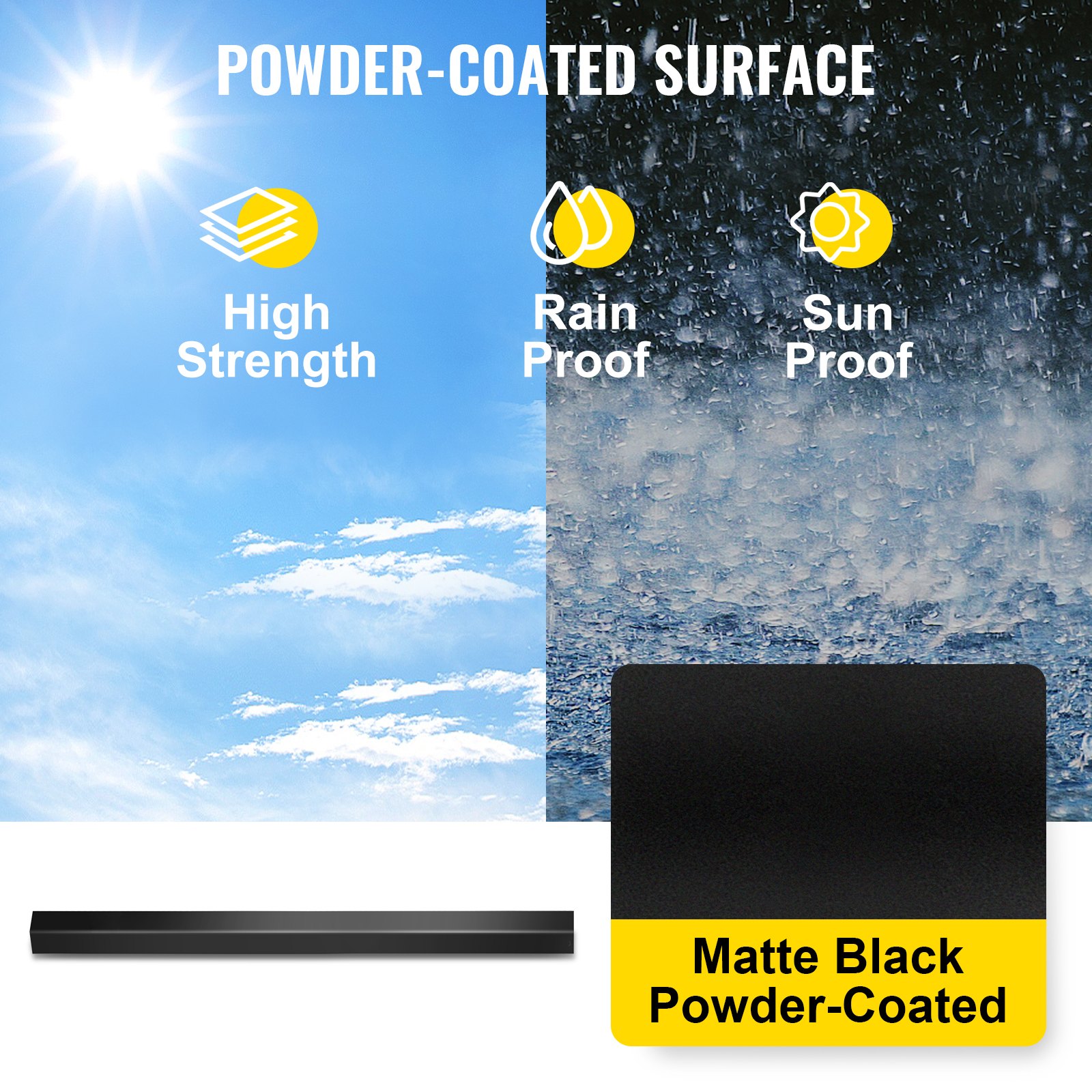 matte black, high-strength VEVOR deck balusters with sun and rain-proof coating.