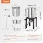 VEVOR Turkey Deep Fryer, Turkey & Fish Steamer Cooker Set, Outdoor Aluminum Seafood Frying Pot, 54,000 BTU Burner Propane Gas Boiler, Includes Baskets, Perforated Poultry Rack, Thermometer