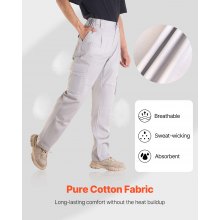 VEVOR FR Pants for Men Flame-Resistant Cargo Pants Multi-Pockets L Size Gray
