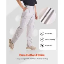 VEVOR FR Pants for Men Flame-Resistant Cargo Pants Multi-Pockets L Size Gray