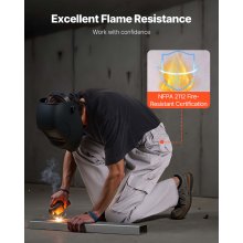 VEVOR FR Pants for Men Flame-Resistant Cargo Pants Multi-Pockets L Size Gray