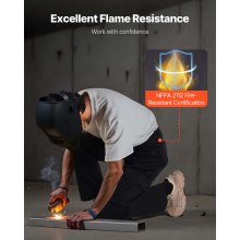 VEVOR FR Pants for Men Flame-Resistant Cargo Pants Multi-Pockets L Size Black