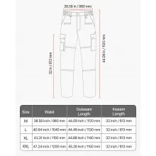 VEVOR FR Pants for Men Flame-Resistant Cargo Pants Multi-Pockets M Size Gray