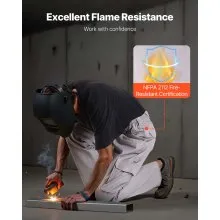 VEVOR FR Pants for Men, 9 oz 100% Cotton, Flame-Resistant Cargo Pants with Multi-Pockets and Elastic Waist, Reinforced Tear-proof Stitching, Ideal for Welding Work and Casual Wear, M Size, Gray