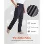 VEVOR FR Pants for Men, 100% Cotton, Flame-Resistant Cargo Pants with Multi-Pockets and Elastic Waist, Reinforced Tear-proof Stitching, Ideal for Welding Work and Casual Wear, XXL Size, Black