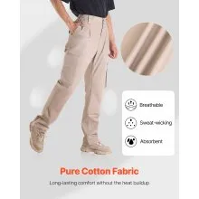 VEVOR FR Pants for Men Flame-Resistant Cargo Pants Multi-Pockets L Size Khaki