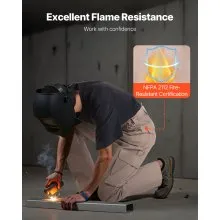 VEVOR FR Pants for Men, 9 oz 100% Cotton, Flame-Resistant Cargo Pants with Multi-Pockets and Elastic Waist, Reinforced Tear-proof Stitching, Ideal for Welding Work and Casual Wear, L Size, Khaki