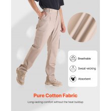 VEVOR FR Pants for Men Flame-Resistant Cargo Pants Multi-Pockets M Size Khaki