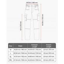 VEVOR FR Pants for Men Flame-Resistant Cargo Pants Multi-Pockets M Size Khaki