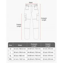VEVOR FR Pants for Men, 9 oz 100% Cotton, Flame-Resistant Cargo Pants with Multi-Pockets and Elastic Waist, Reinforced Tear-proof Stitching, Ideal for Welding Work and Casual Wear, M Size, Khaki
