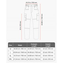 VEVOR FR Pants for Men Flame-Resistant Cargo Pants Multi-Pockets XL Dark Blue