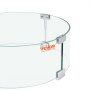 VEVOR fire pit wind guard featuring clear glass and sturdy metal connectors.